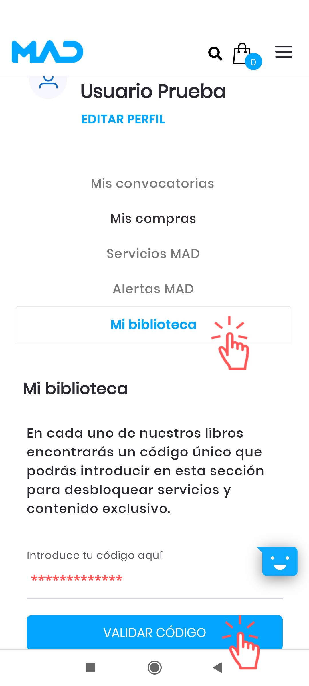 sección mi biblioteca